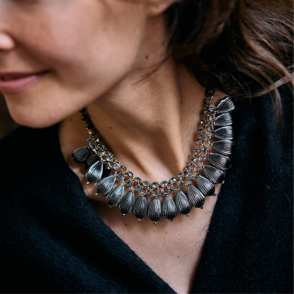 MUMBAI gold and crystal necklace