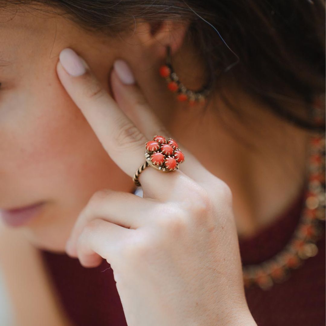 PIZZO anello corallo