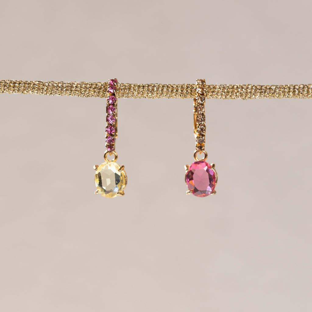 AGAVE lemon and raspberry earrings