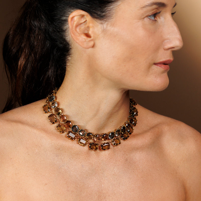 APOLLONIA gray and amber necklace