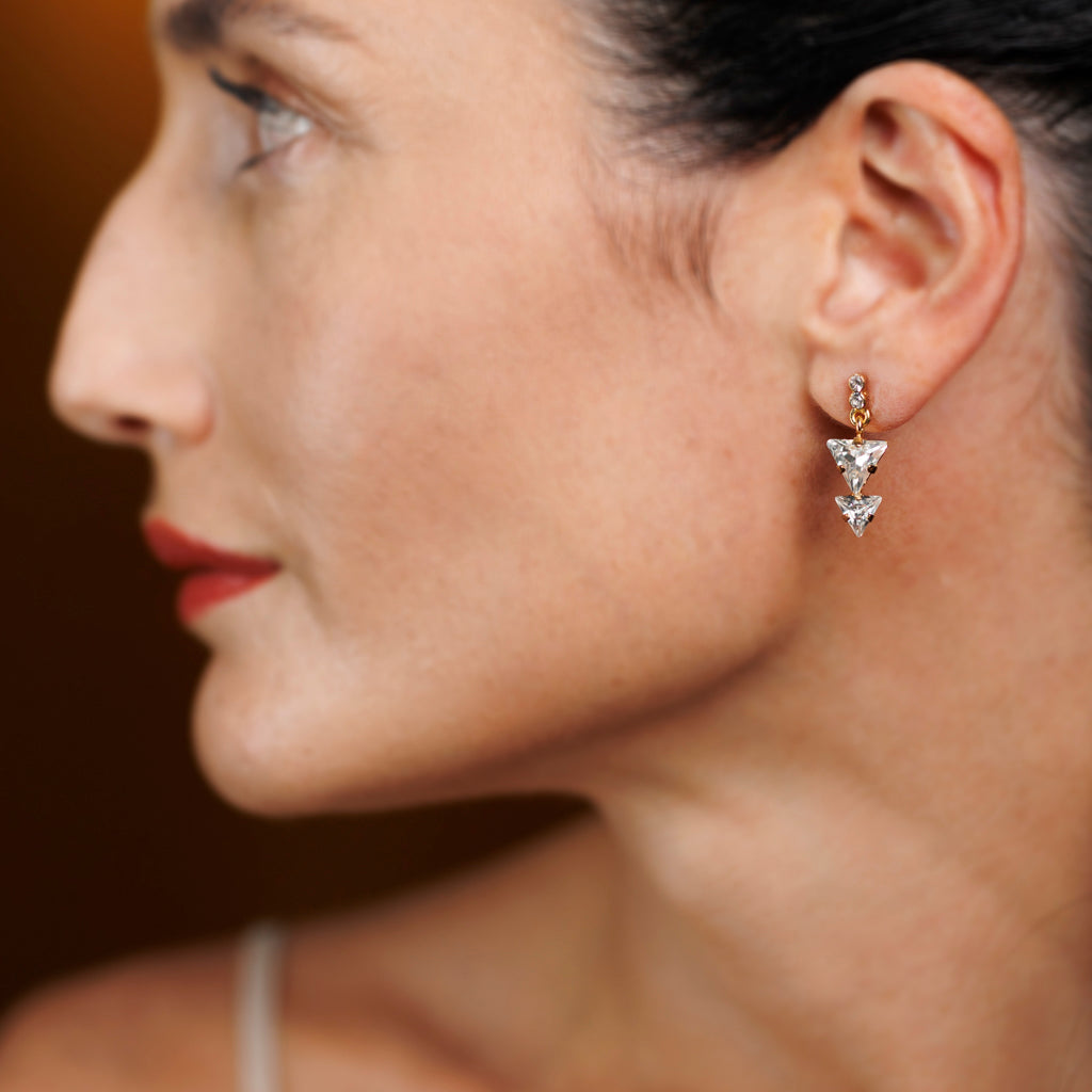 SPINE bright crystal earrings