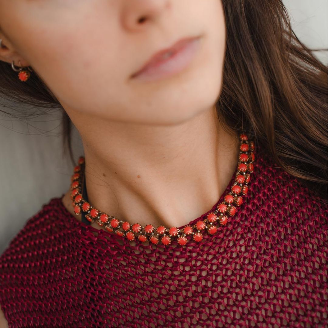 MACRAMÉ collana corallo