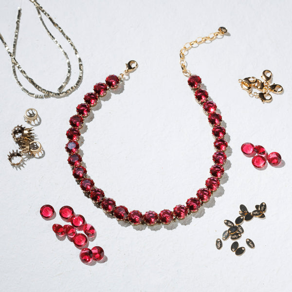 APOLLONIA raspberry necklace NEW!