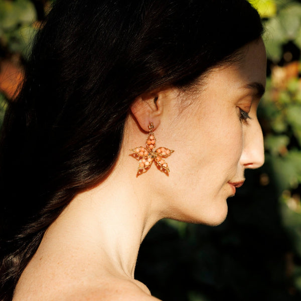 DALIA bamboo coral earrings