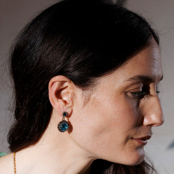 ABSINTHE aqua and gray earrings