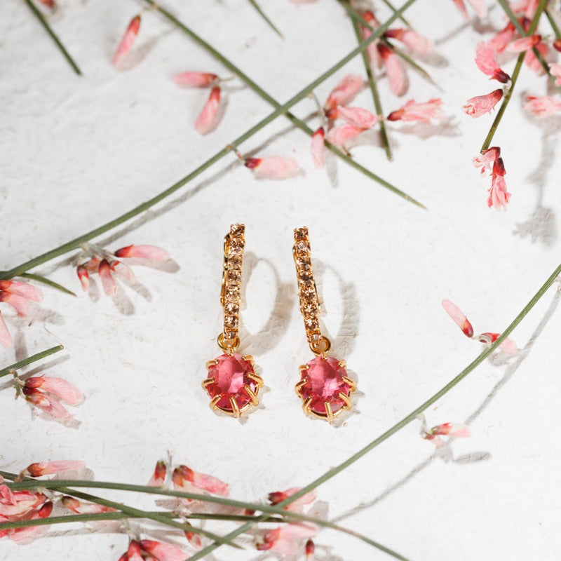 AGAVE raspberry earrings