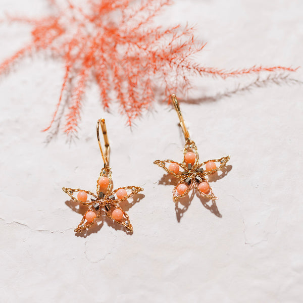 FRESIA coral earrings