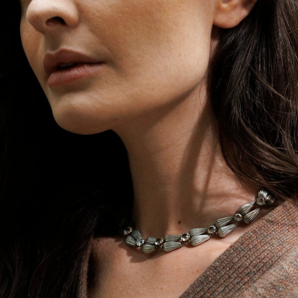 OMBRA silver and crystal necklace