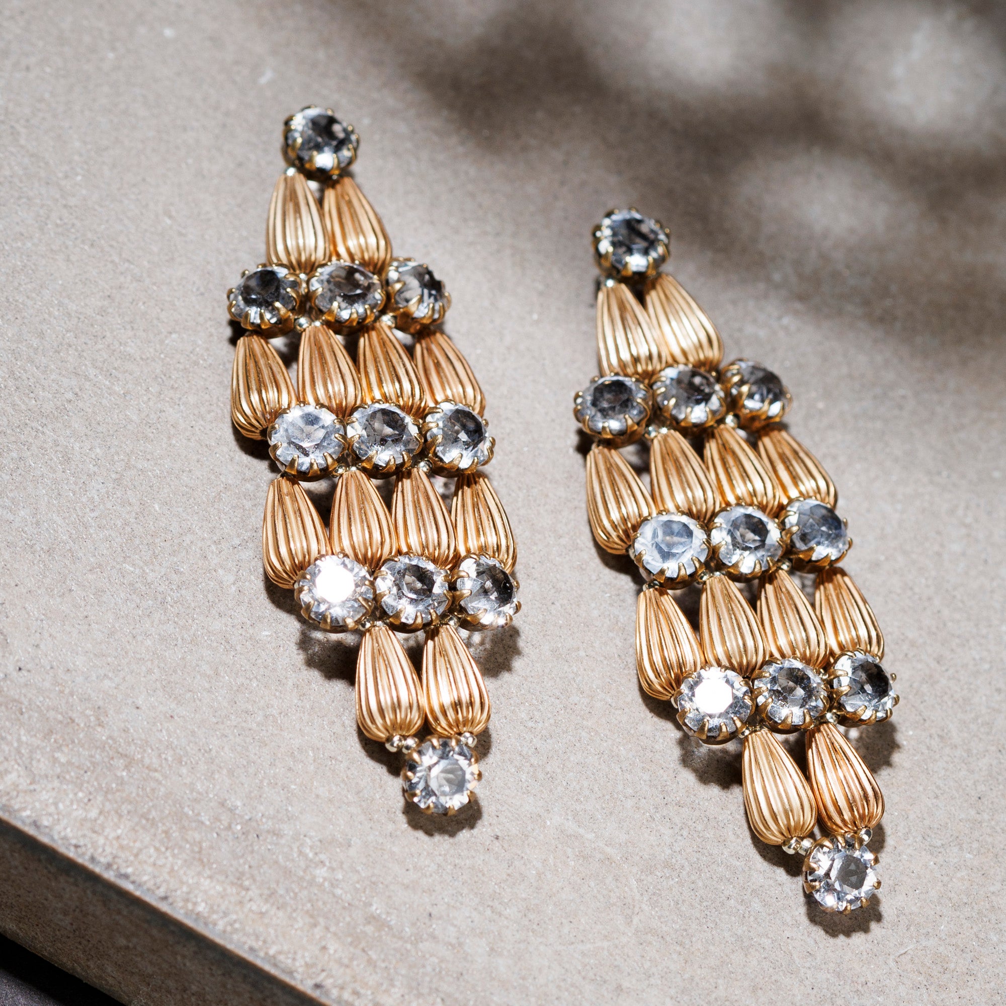 BREZZA gold and crystal earrings