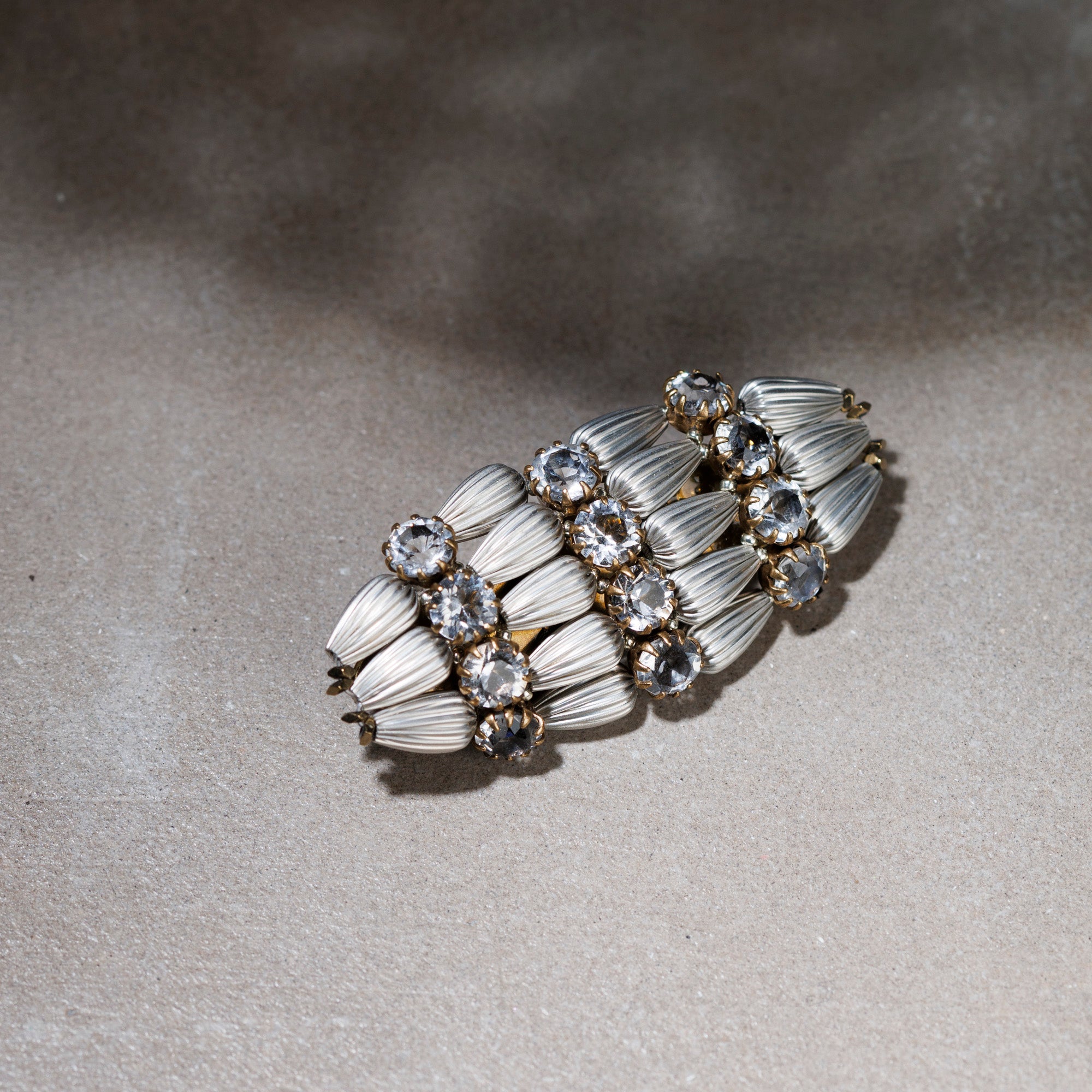 BREZZA silver and crystal brooch