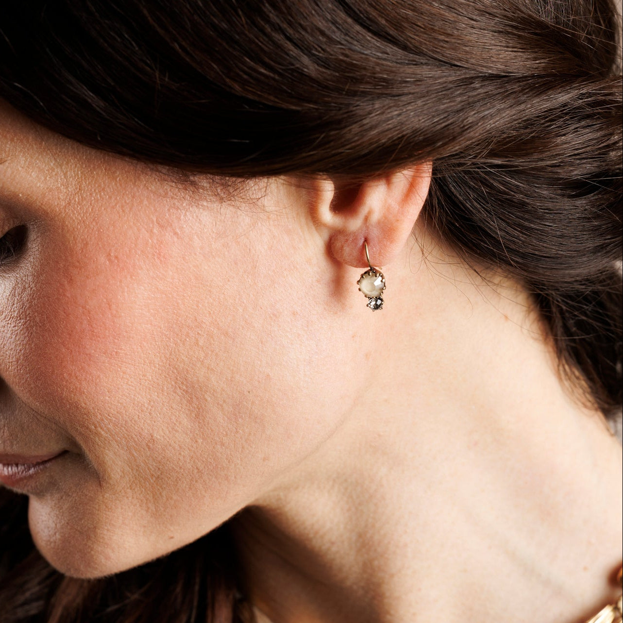 SATIN Cream Earrings