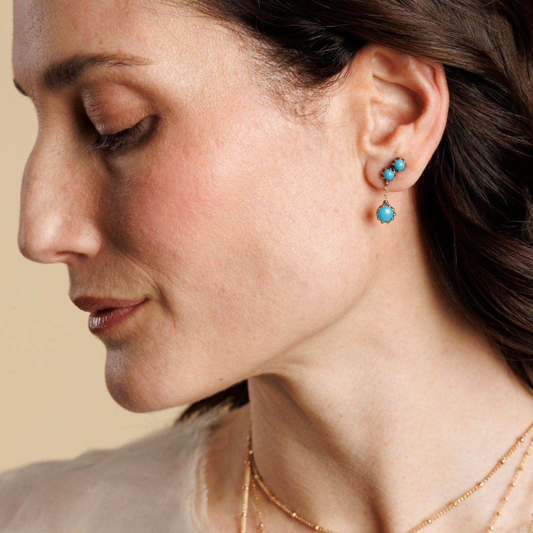 BROCCATO orecchini TURCHESE