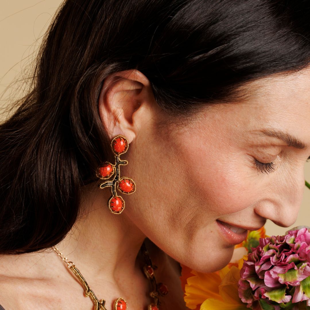 MORA orecchini CORALLO