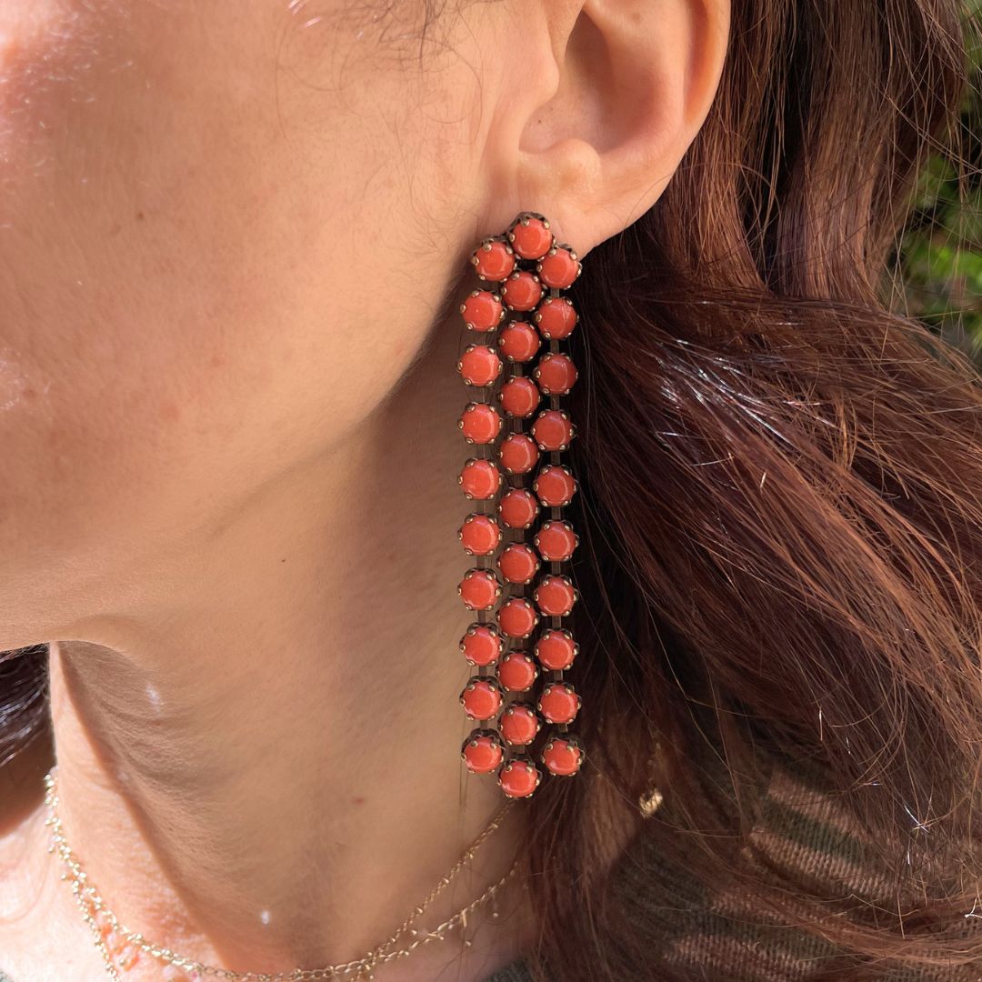 OLEANDRO orecchini CORALLO