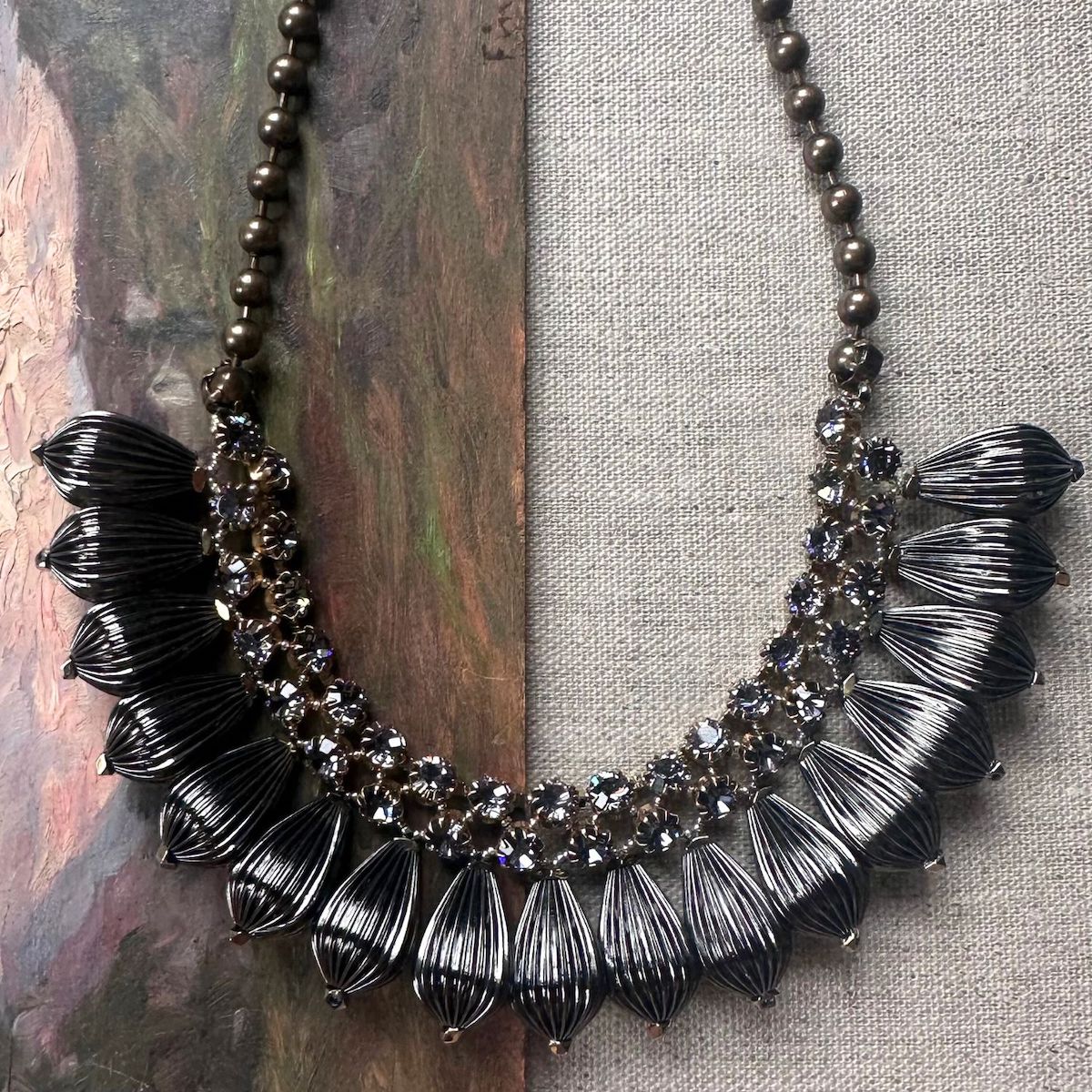 MUMBAI gold and crystal necklace