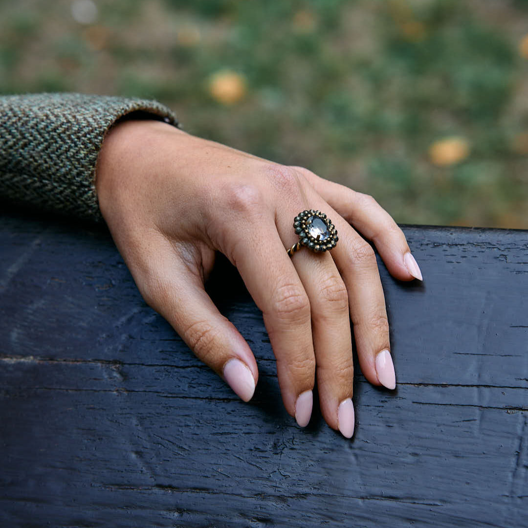 TALIA hematite ring