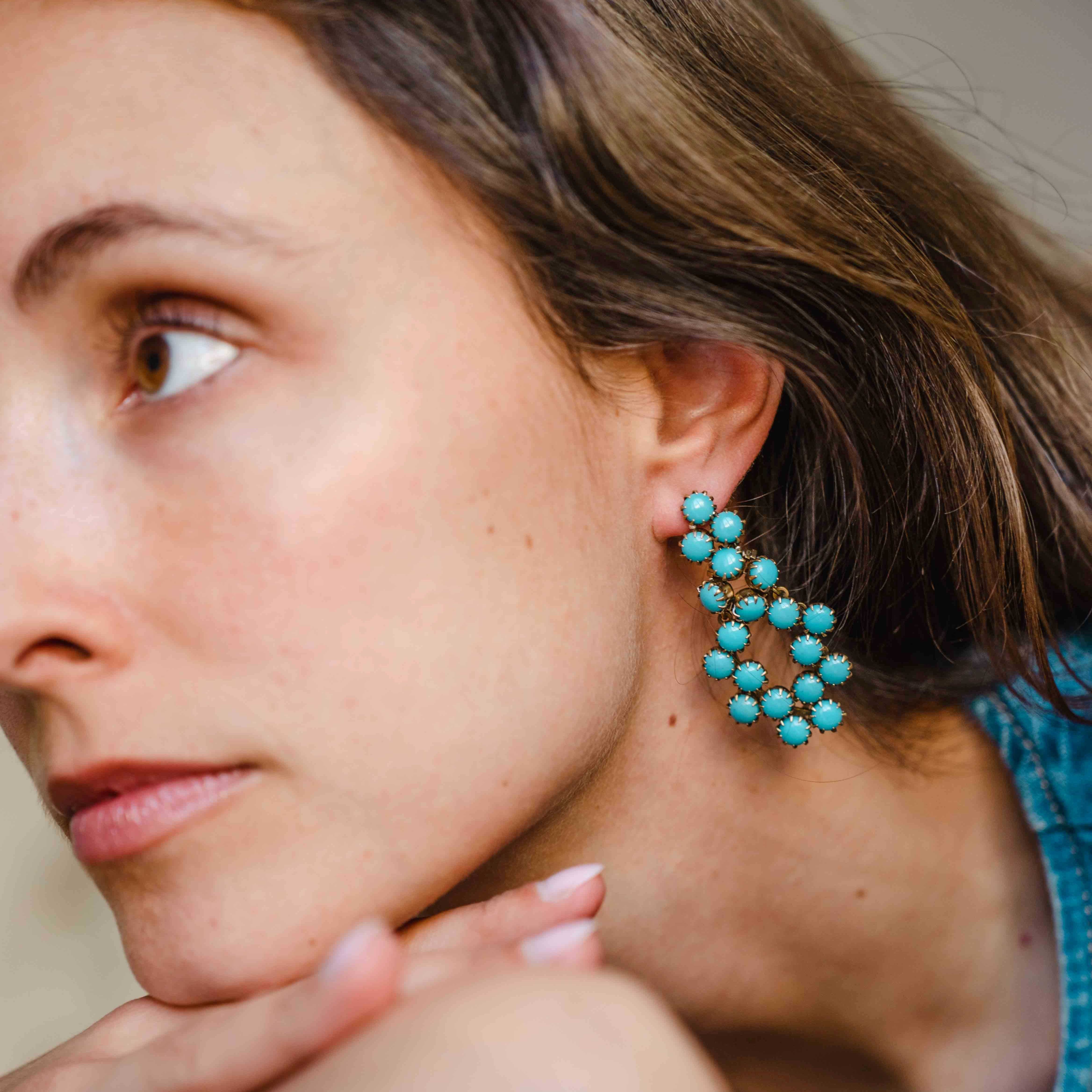 MACRAME' orecchini turchese