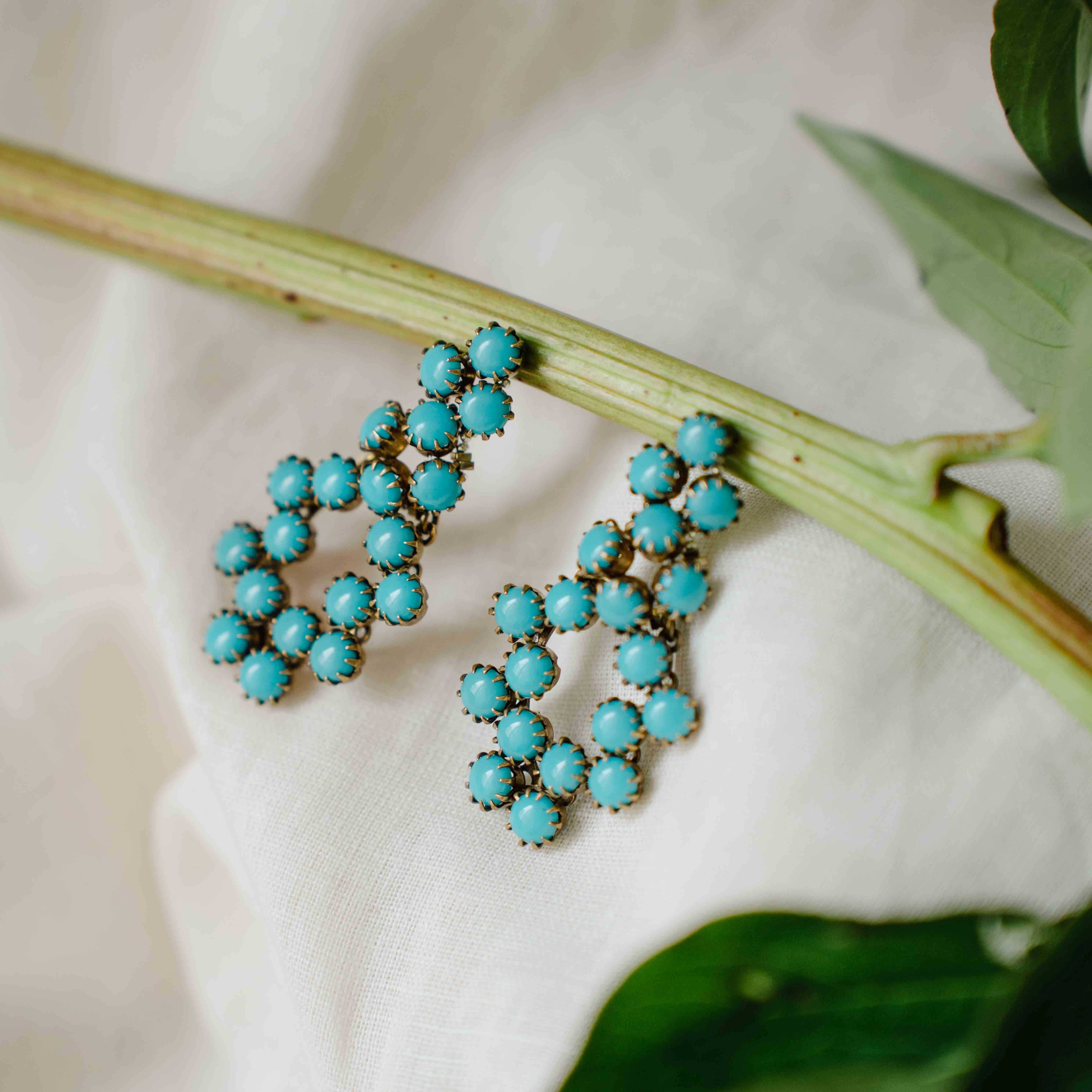 MACRAME' orecchini turchese