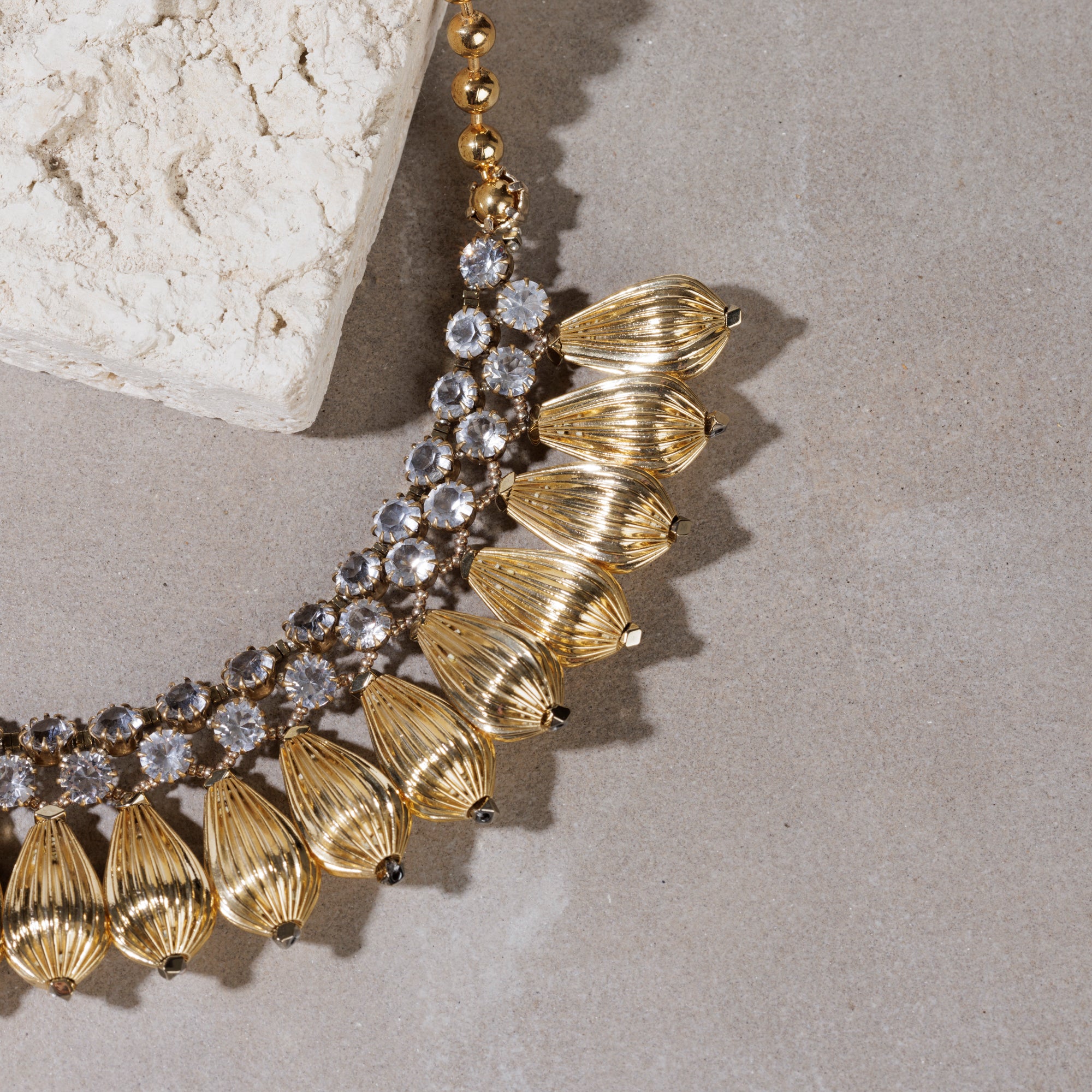 MUMBAI gold and crystal necklace