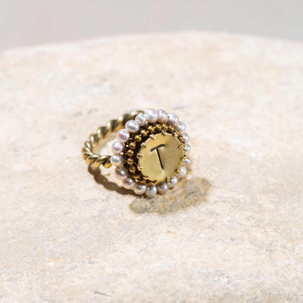 LETTER ring various stones
