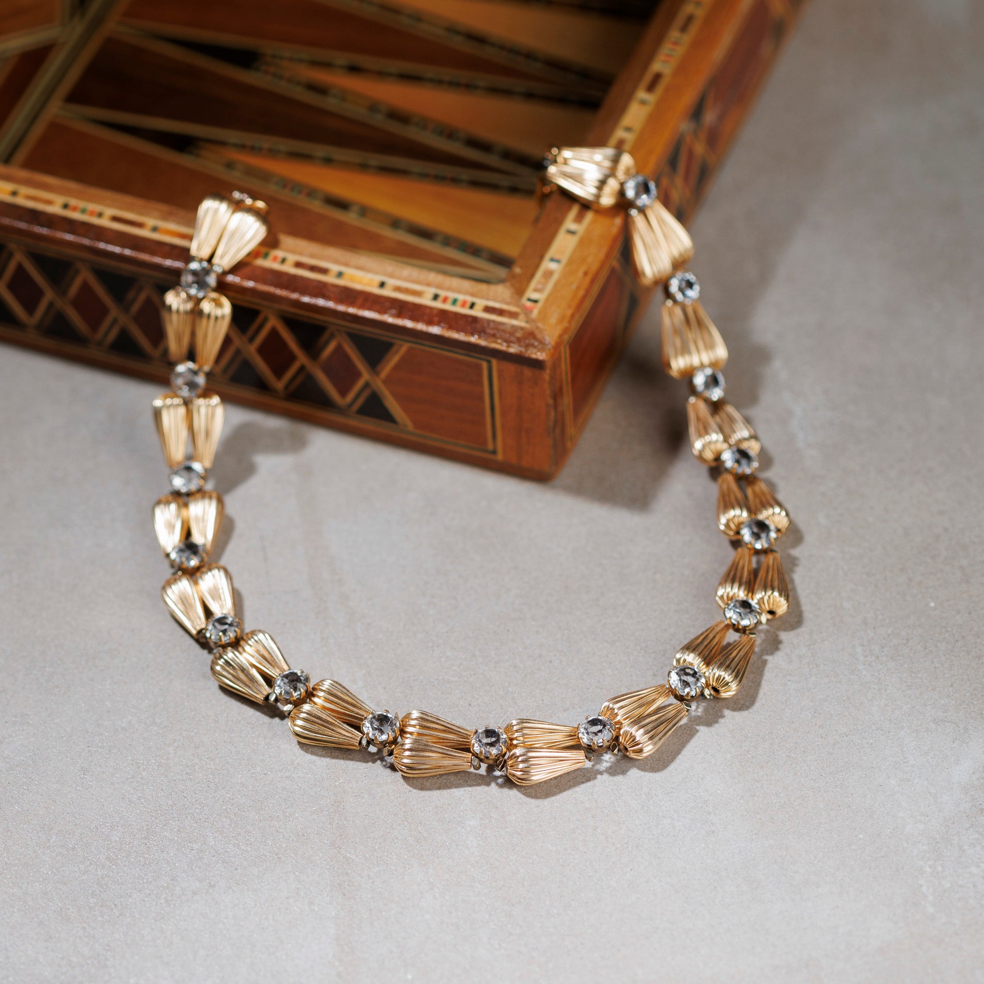 OMBRA gold and crystal necklace