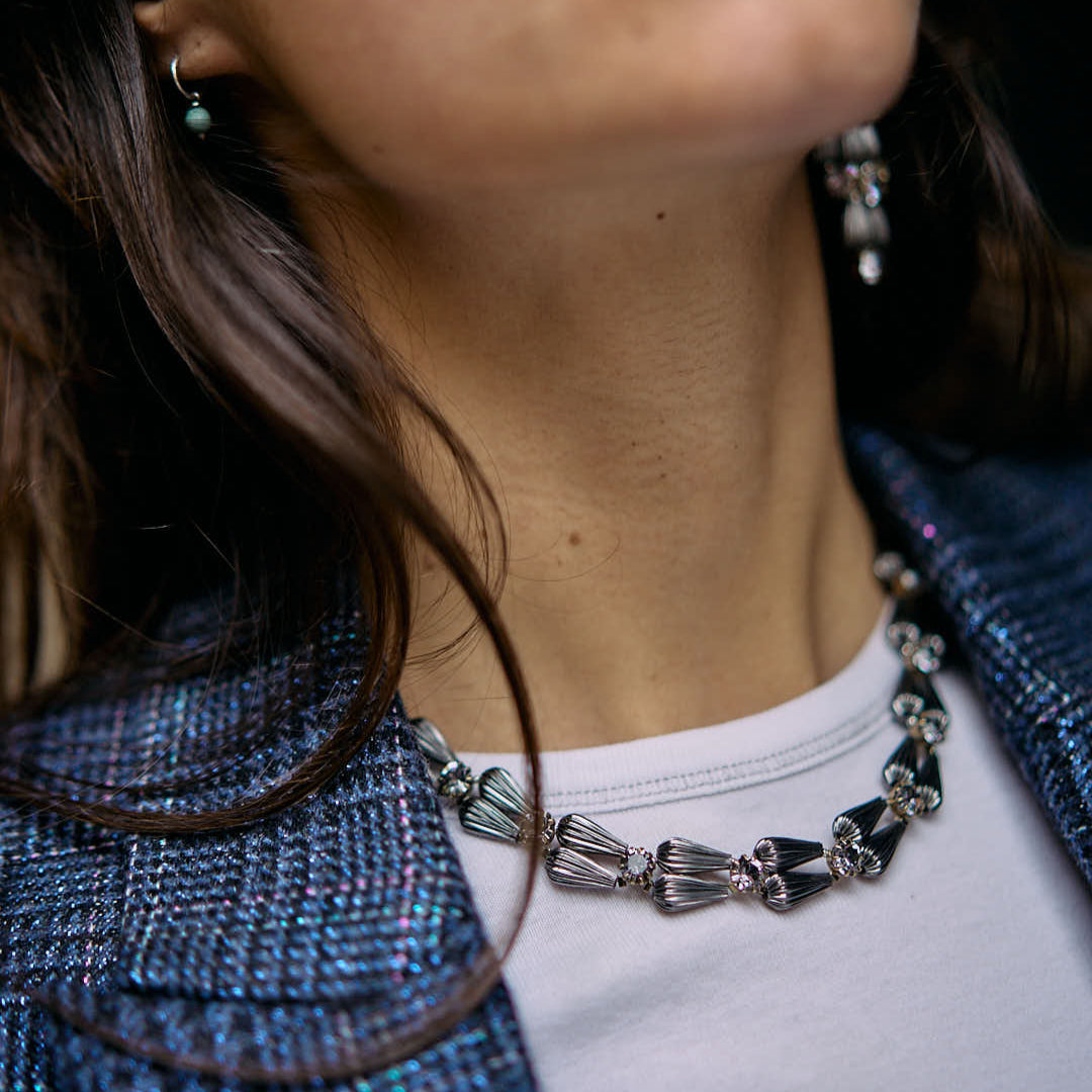 OMBRA necklace RUTHENIUM and SLATE