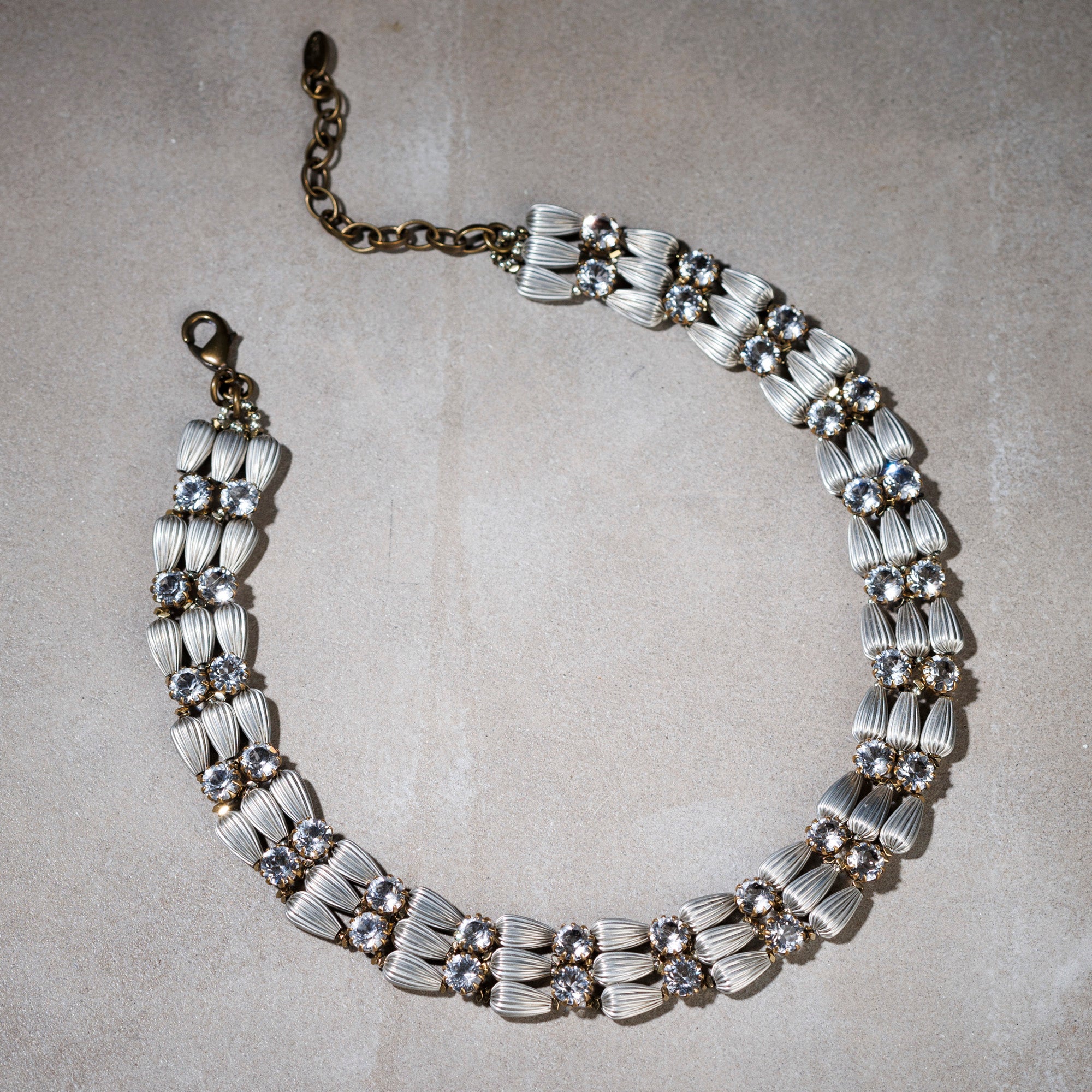 RUGIADA silver and crystal necklace