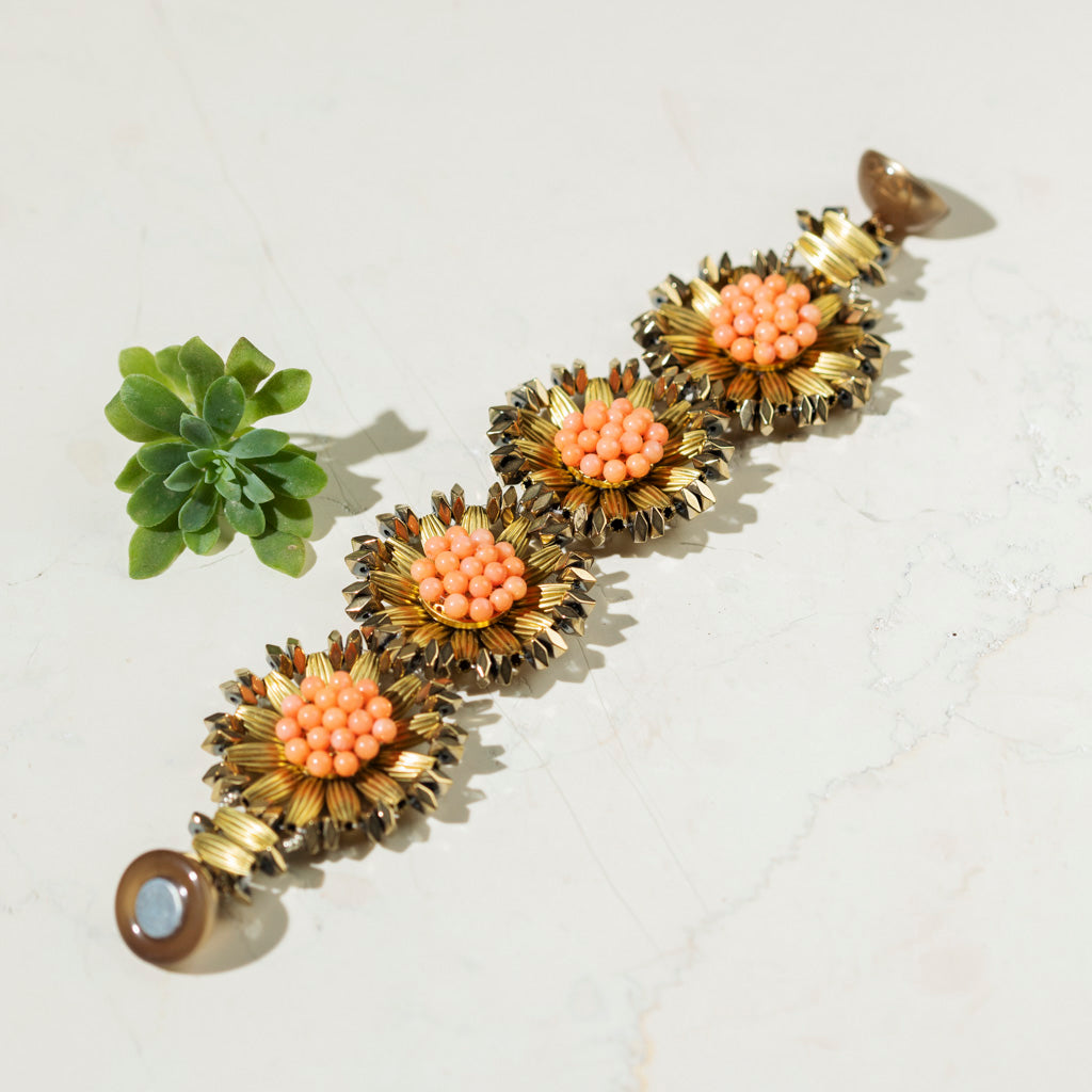 BEGONIA coral bamboo bracelet