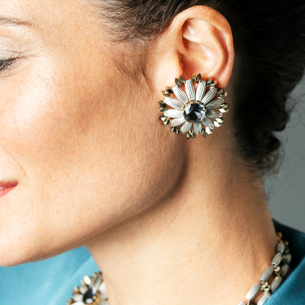 margherite silver earrings