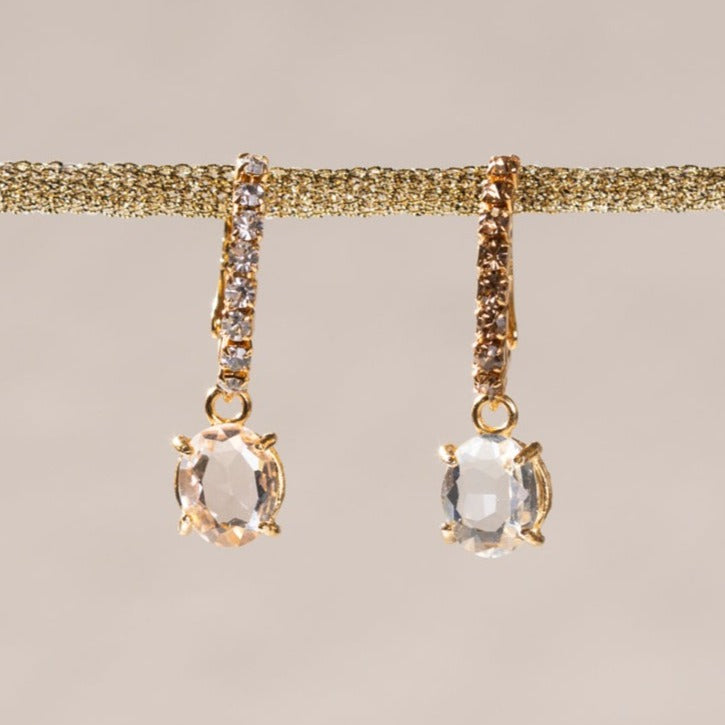 AGAVE blush and crystal earrings