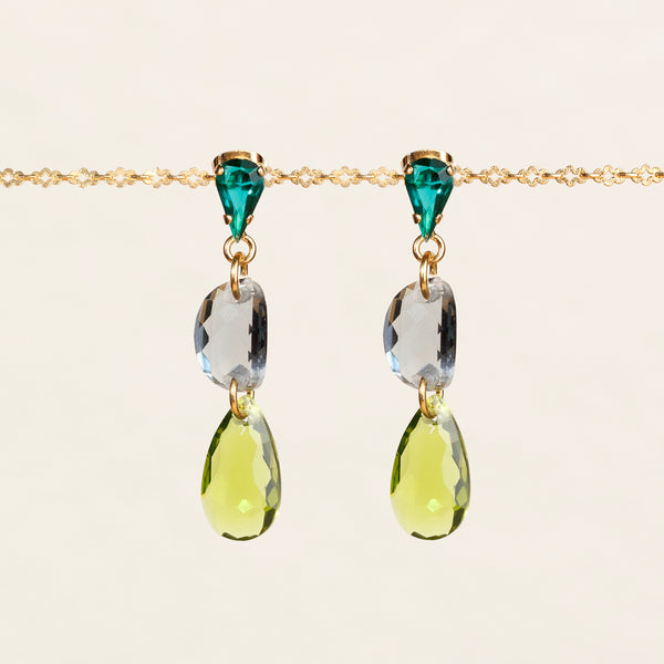 CHIARA emerald and olive earrings