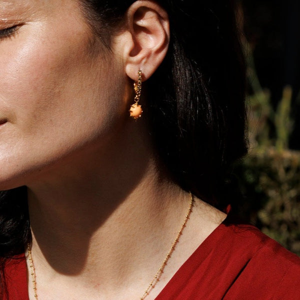 AGAVE bamboo coral earrings