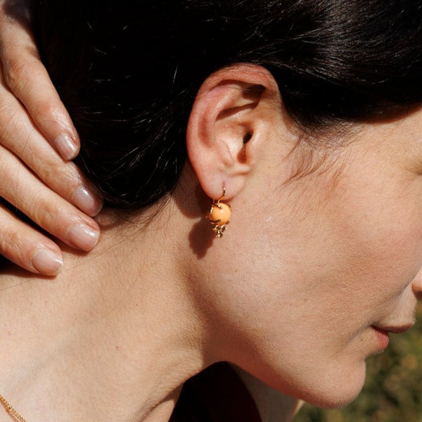 Mauve bamboo coral earrings