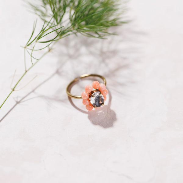 AMELIE bamboo coral ring
