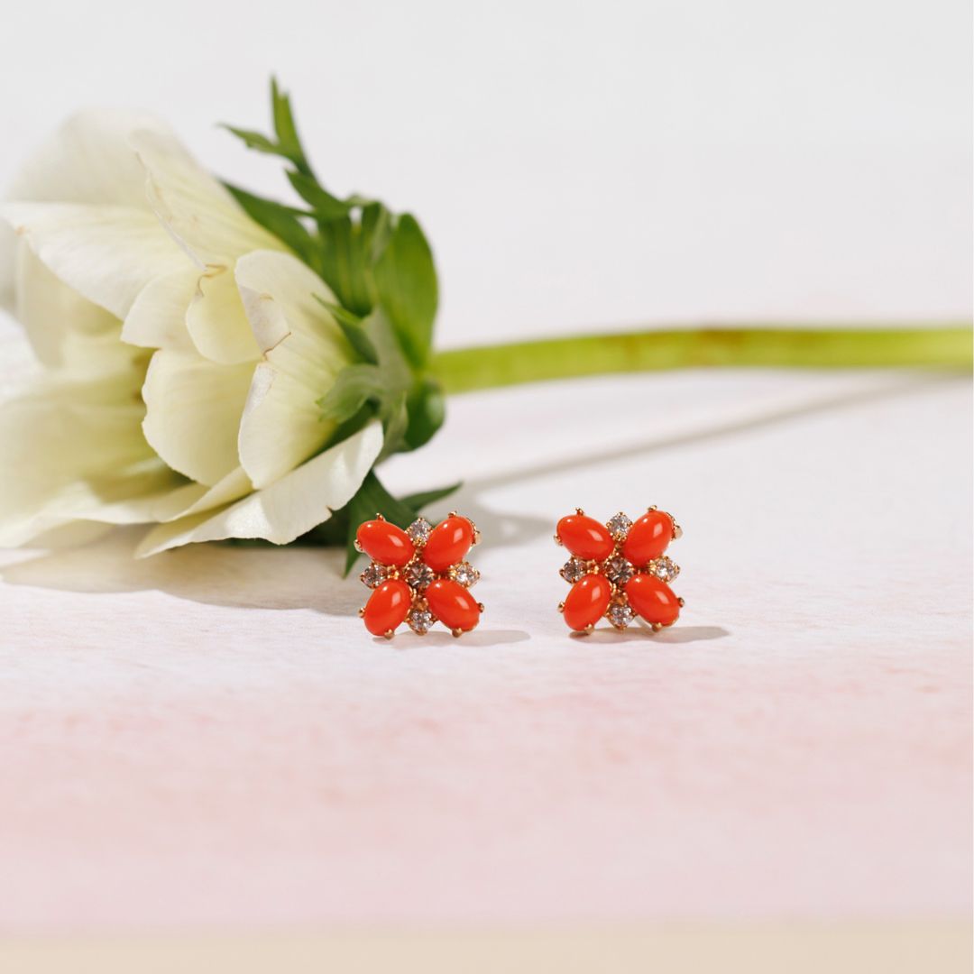 AGAPANTO orecchini CORALLO