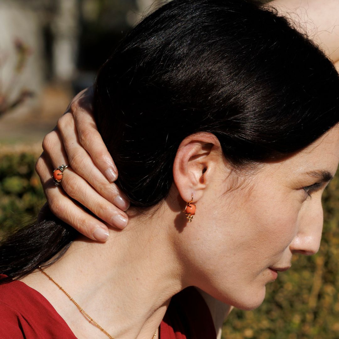 Malva orecchini corallo