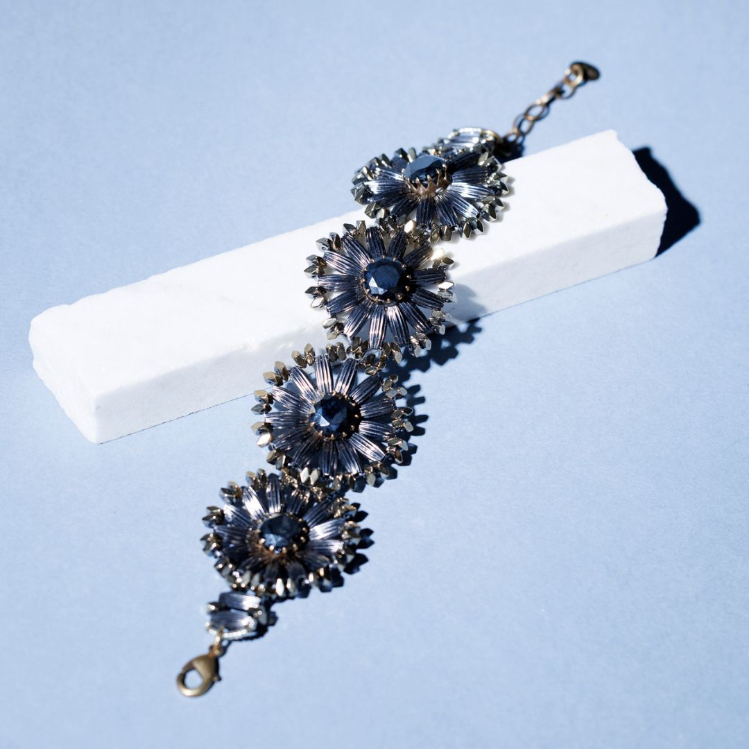 DAISIES bracelet Ruthenium