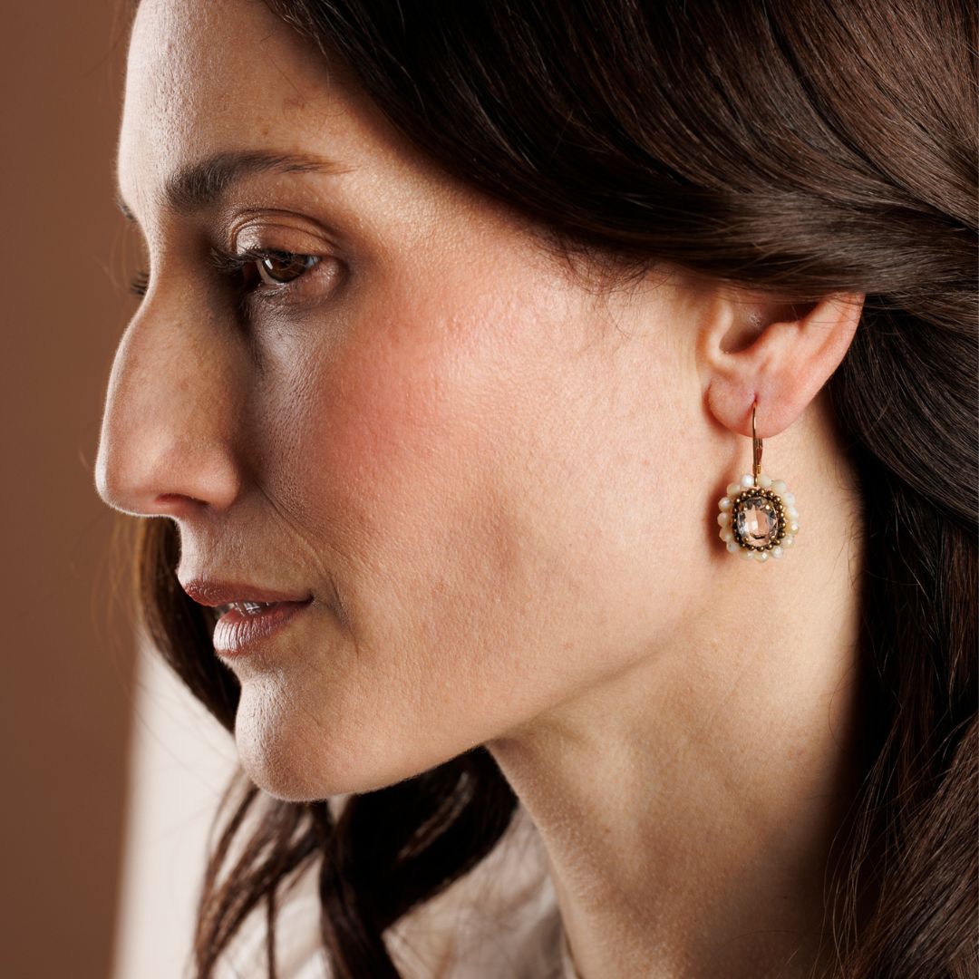 Talia coral bamboo earrings
