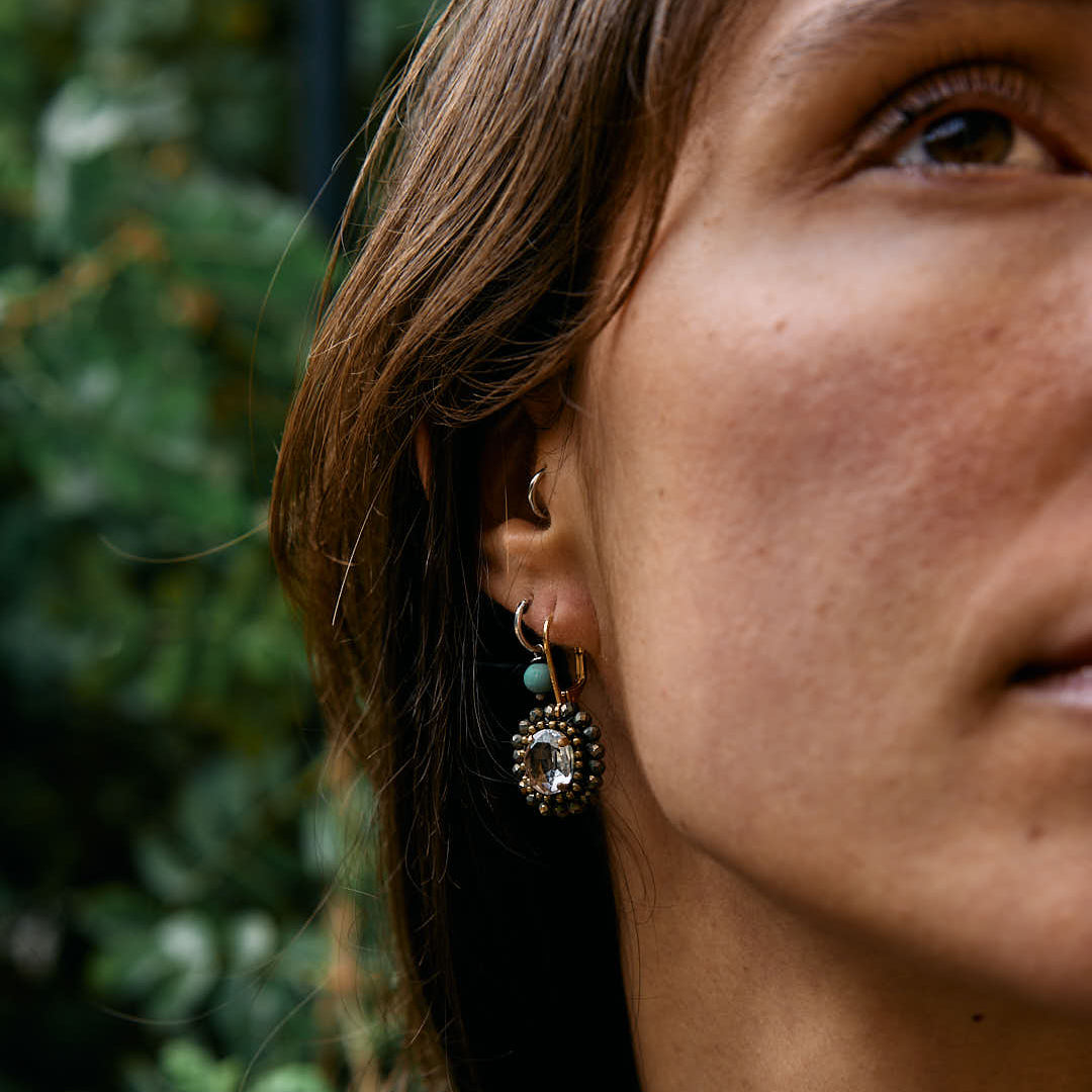 Talia hematite earrings