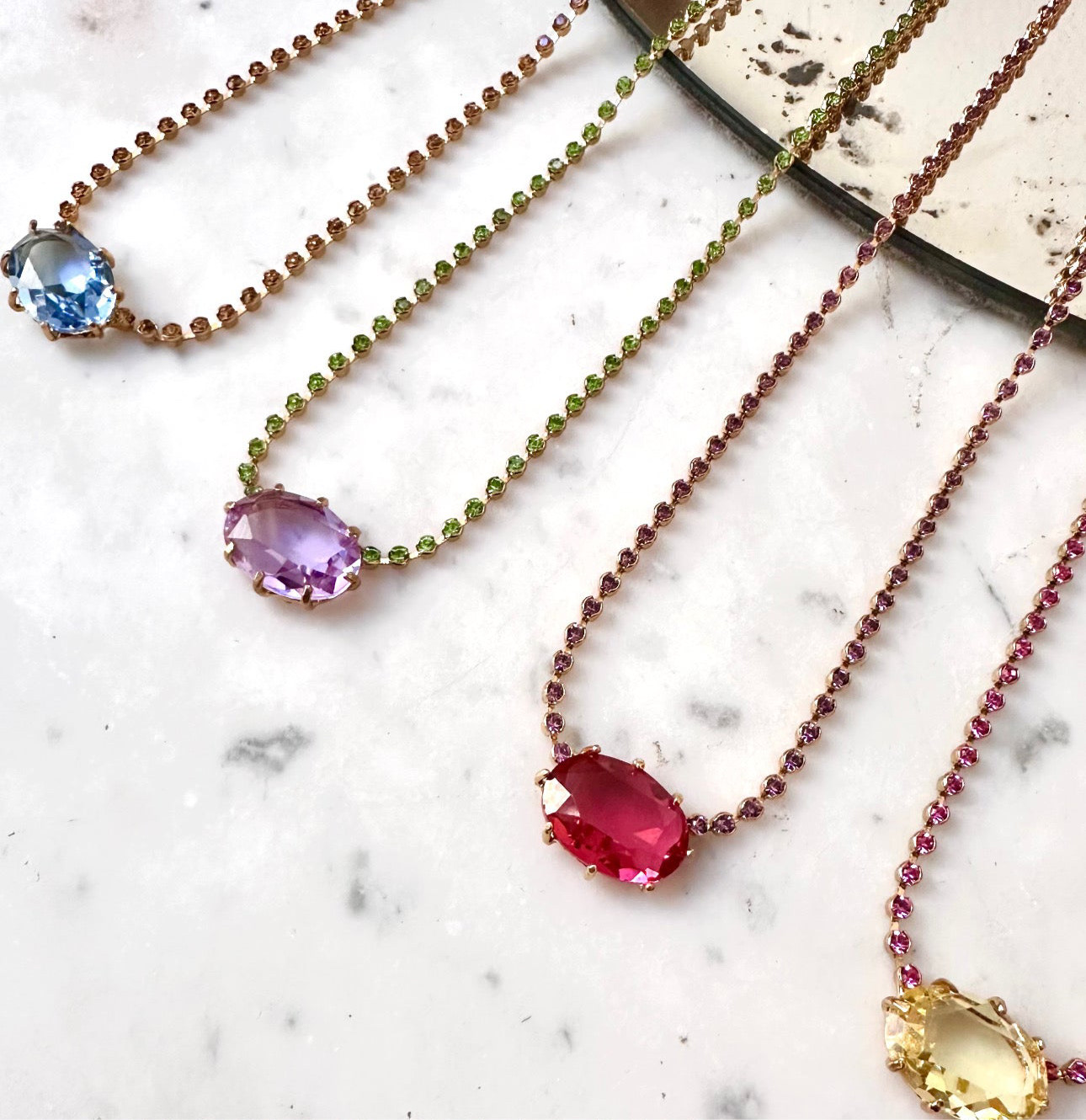 MIRTO sky and amber necklace