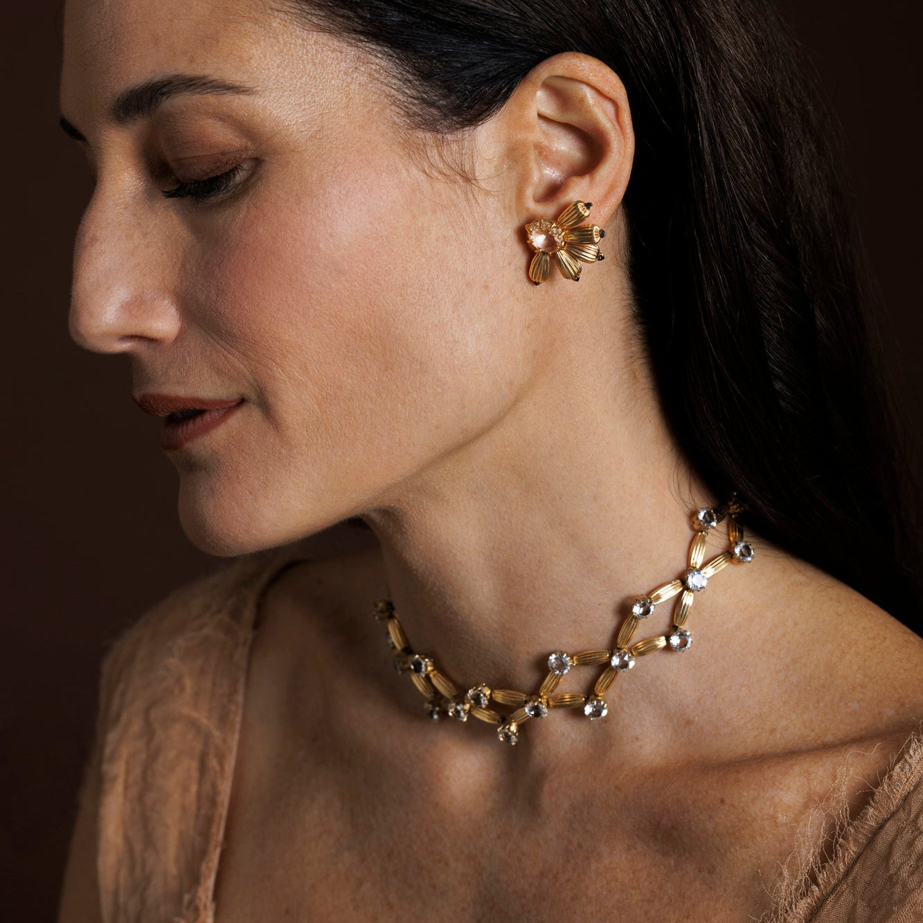 MERIGGIO collarino ORO e CRISTALLO