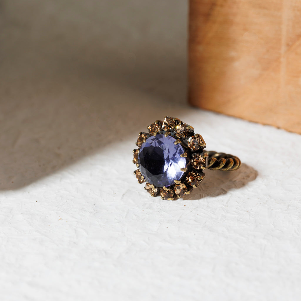 ASSENZIO anello ambra e lavanda