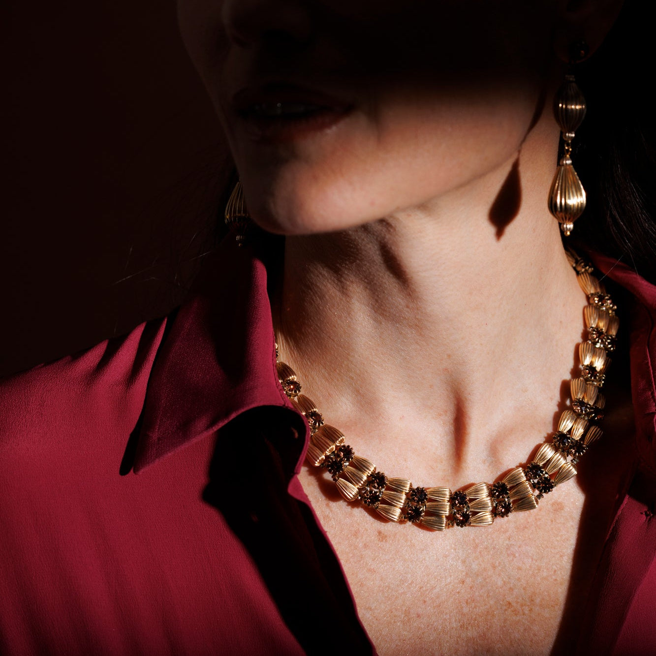 RUGIADA collana ORO e AMBRA