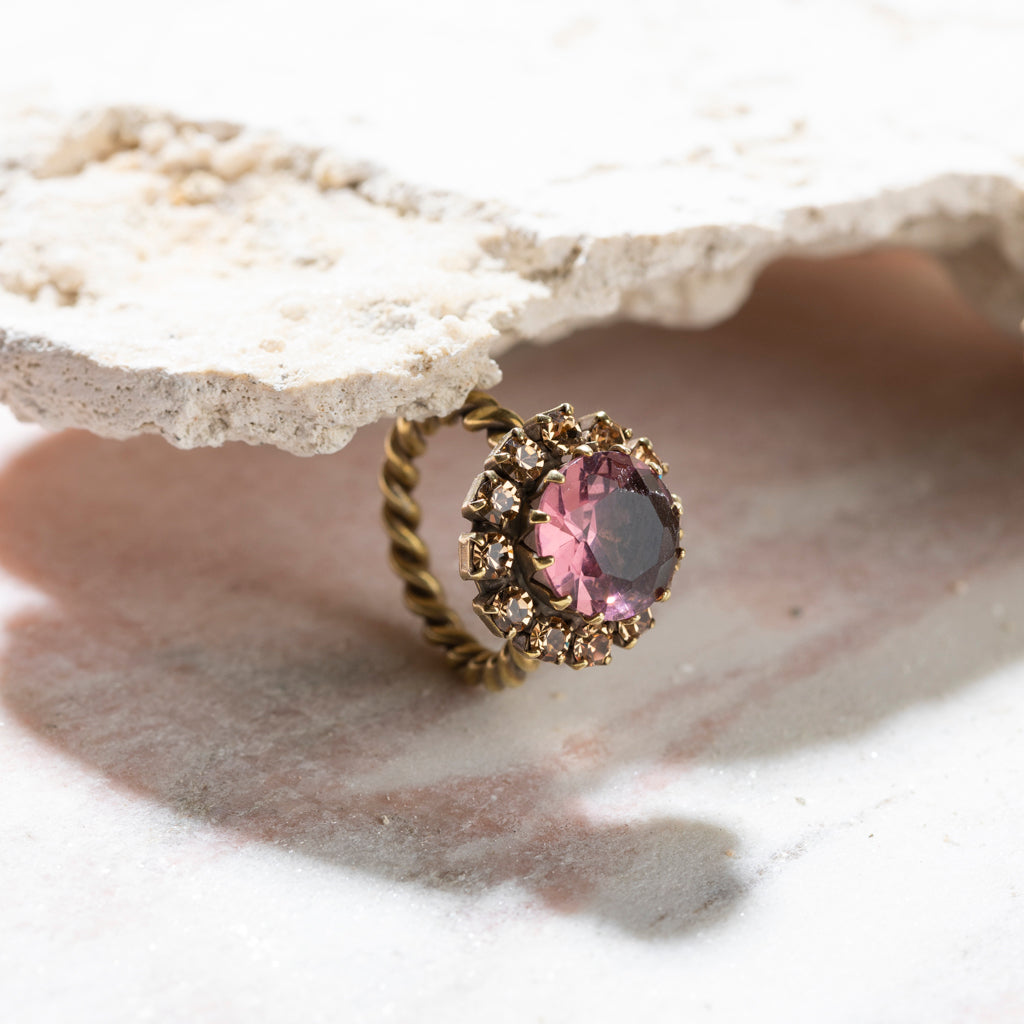 ASSENZIO anello ortensia e ambra