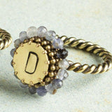 LETTER adjustable various stones